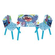 Set Houten Tafel met Twee Stoelen Stitch