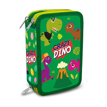 Dino 3-compartment Filled Pencil Case
