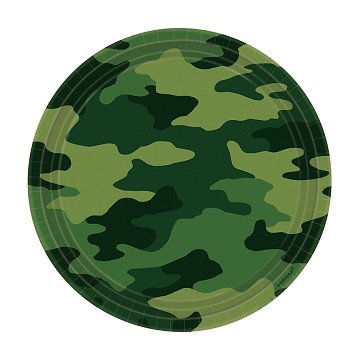 Camouflage Feestbordjes, 8st.