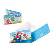 Super Mario Einladungen, 8 Stück.
