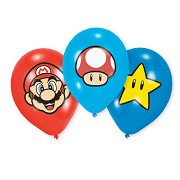 Super Mario Latexballons, 6 Stück.