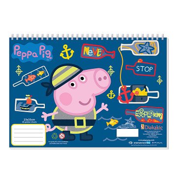 Peppa Pig Schetsboek A4 + Stencils & Stickers