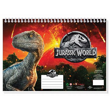 Jurrasic World Schetsboek A4 + Stencils & Stickers