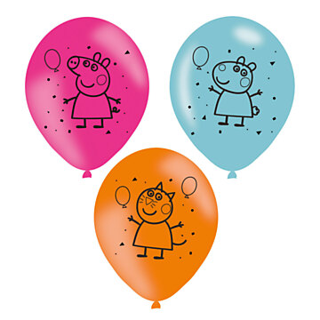 Luftballons Peppa Pig, 6 Stück.