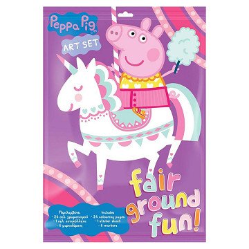 Coloring pages with markers and sticker sheet Peppa Pig