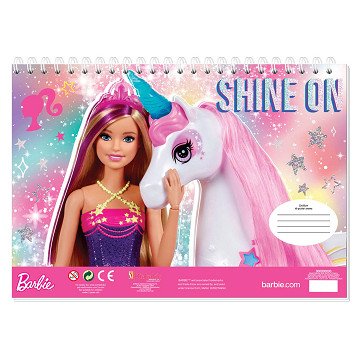 Kleurplaten met Stencil en Stickervel Barbie