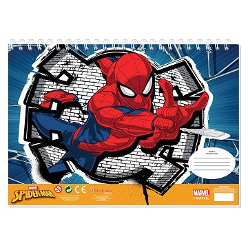 Spiderman Malvorlagen mit Schablone und Stickerbogen