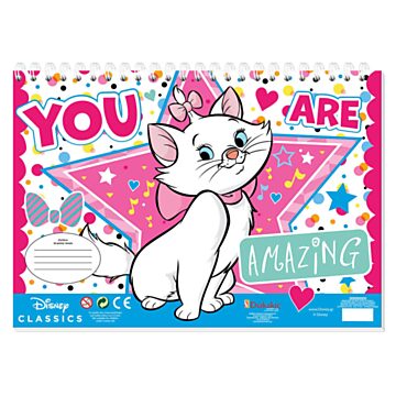 Marie Cat Coloring Pages with Stencil and Sticker Sheet