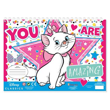 Marie Cat Coloring Pages with Stencil and Sticker Sheet