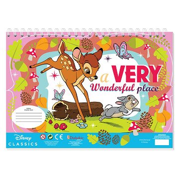 Bambi-Malvorlagen mit Schablone und Stickerbogen