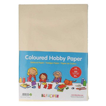 Hobbypapier, farbig, A4, 80 g/m², 100 Blatt