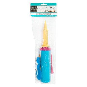 Party Stars Ballonpumpe mit 6 Ballons