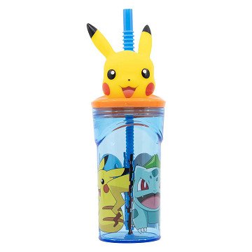 3D-Trinkflasche mit Strohhalm Pokémon, 360 ml