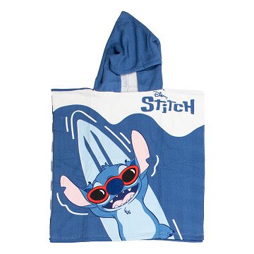 Towel Poncho Stitch Blue/White 55x110cm