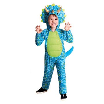 Kinderkostuum Blauwe Dinosaurus - 6-8 jaar