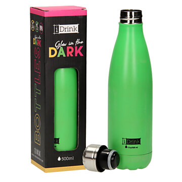 Thermosfles Glow in the Dark Groen, 500ml