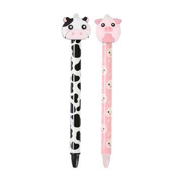 Erasable Ballpoint Pen Cow or Pig