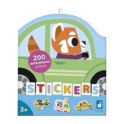 Janod Stickers - Stickervel met 200 Stickers Voertuigen