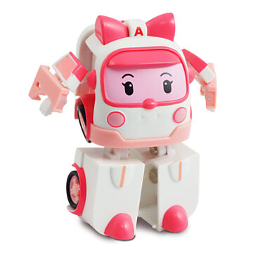 Robocar Poli AMBER Pocket Play Set Repair Shop Mini Car Transformer Robot Toy 