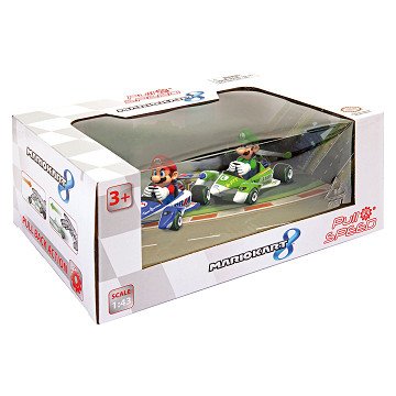Super Mario Pull Back Race Car Set, 2 pieces.