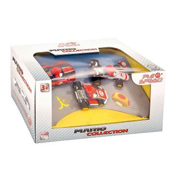 Super Mario Pull Back Race Cars, 3 parts.