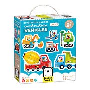 Banana Panda – Aufsteigende Puzzle-Fahrzeuge – 33-tlg.