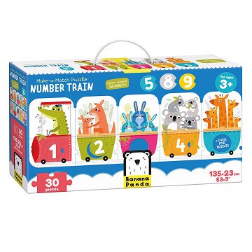 Banana Panda – Zugpuzzle mit passenden Zahlen – 30 Teile.