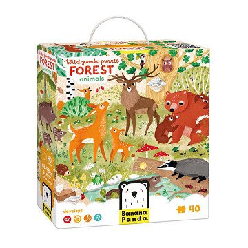 Banana Panda - Wild Jumbo Puzzle Forest Animals - 40 pcs.