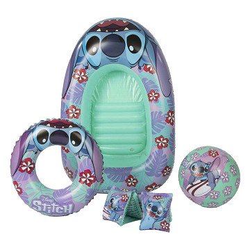 Stitch Schwimmset mit Boot, 5-teilig.