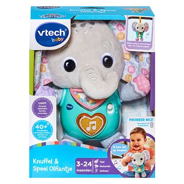 VTech Knuffel en Speel Olifantje Grijs