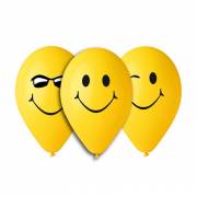 Smiley-Ballons, 5 Stück.