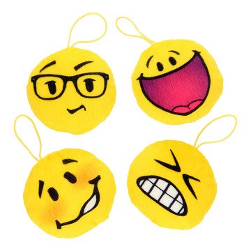 Plush Smiley Face Keychain