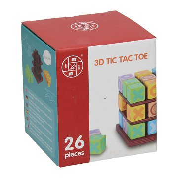 Wooden 3D Tic Tac Toe Game, 26pcs.