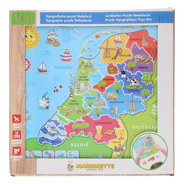 Wooden Jigsaw Puzzle Map of the Netherlands, 13 pcs.