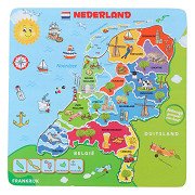 Wooden Jigsaw Puzzle Map of the Netherlands, 13 pcs.