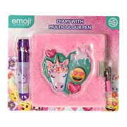 Diary with Multicolor Pen Emoji Unicorn