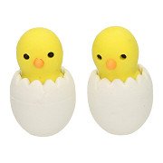 Eraser Chick in Egg, 2pcs