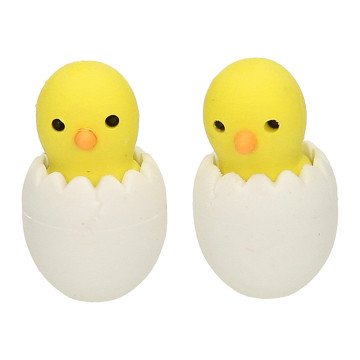 Eraser Chick in Egg, 2pcs