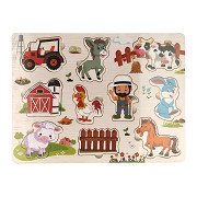 Wooden Stud Puzzle Farm, 10 pcs.