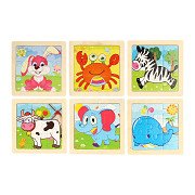 Wooden Puzzle Animal, 9 pcs.