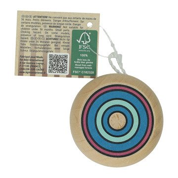 Wooden Yo-Yo with Circles, 5cm