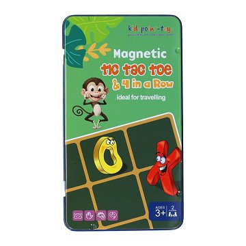 Magnetisches Reisespiel aus Blech Tic, Tac, Toe & 4 in einer Reihe