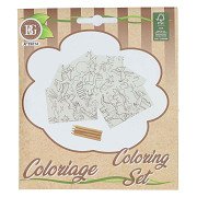 Kleursetje Dino 6 Kleurplaten en 4 Kleurpotloden