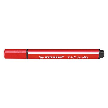 STABILO Trio Scribbi - Felt-Tip Pen with Spring-Mounted Tip - Red