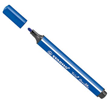 STABILO Trio Scribbi - Felt-Tip Pen with Spring-Mounted Tip - Blue
