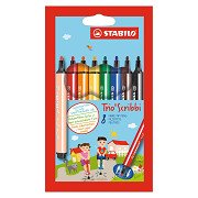 STABILO Trio Scribbi – Filzstift mit flexibler Spitze – Set mit 8 Stück