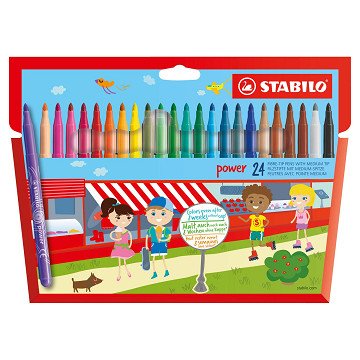 STABILO power - Viltstift - Set Met 24 Stuks