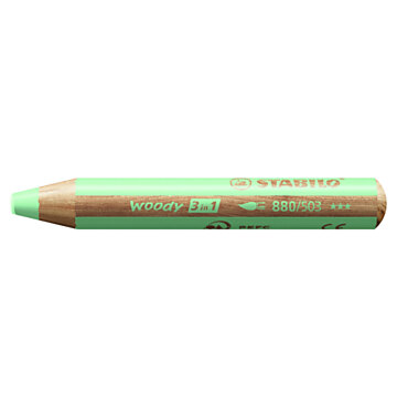 STABILO woody 3 in 1 - Multitalented Colored Pencil - Pastel Green