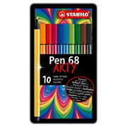 STABILO Pen 68 - Felt-tip pen - Metal Box With 10 Pieces