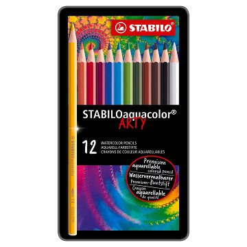 STABILO Aquacolor - Aquarel Kleurpotlood - Metalen Set 12 St.